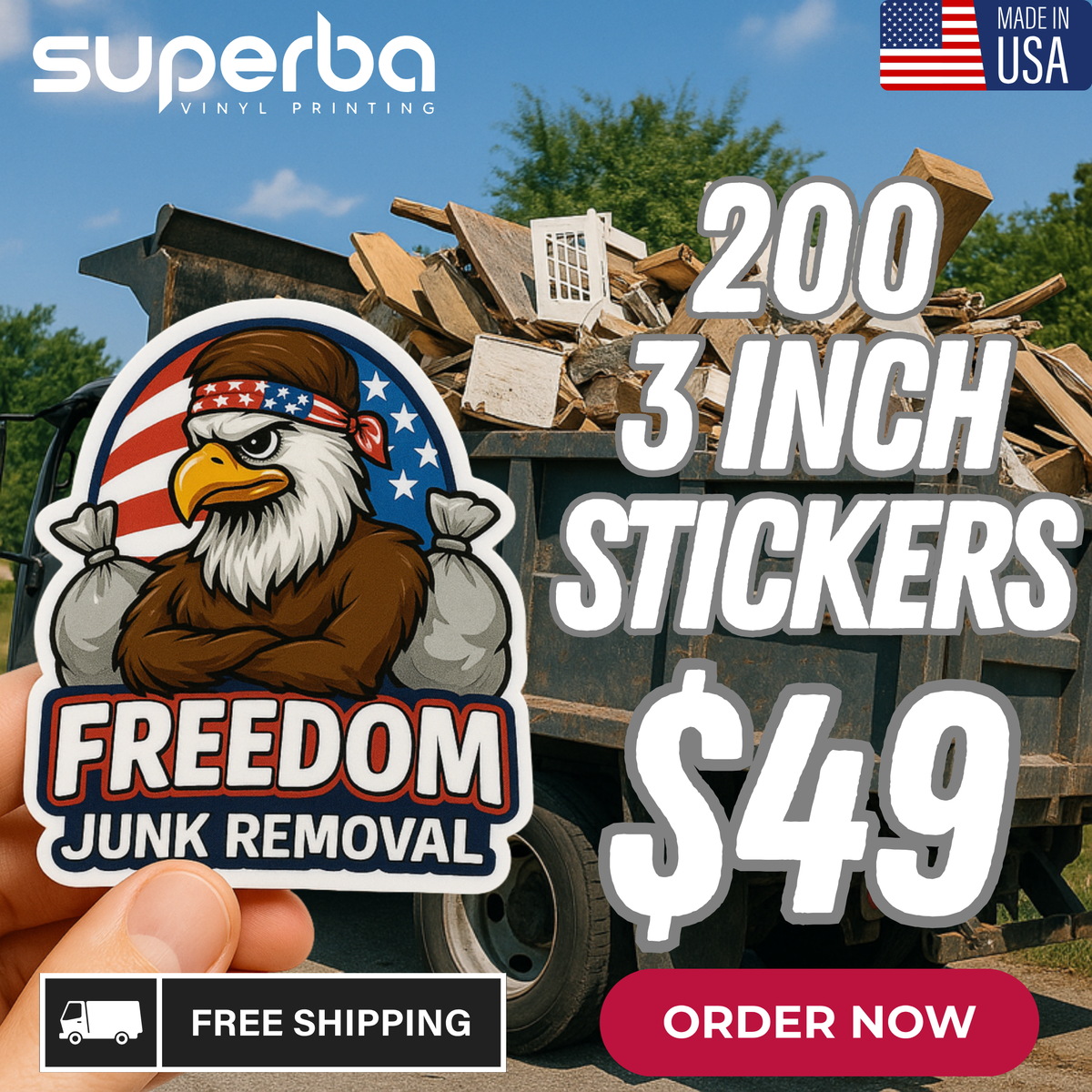 3″ Vinyl Stickers – 200 Pack